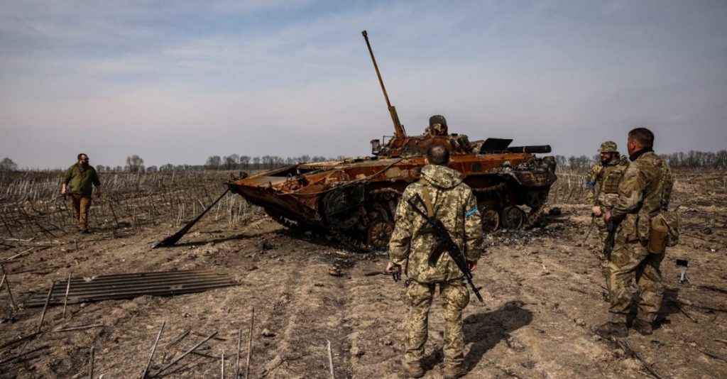Russian tanks damaged in Ukraine on display in Warsaw